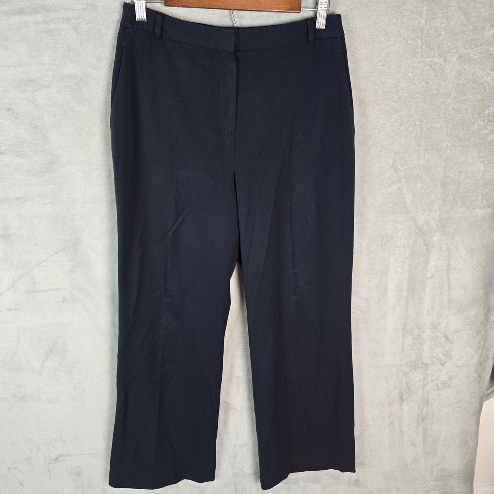 Brooks Brothers Womens Navy Blue Straight Leg Trousers Dress Pants Sz 10 Stretch